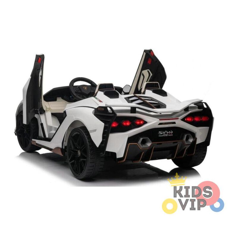 KIDSVIP Licensed 2-Seater Lamborghini Sian 4X4 24V Ride-On Car For Kids w/ RC - White