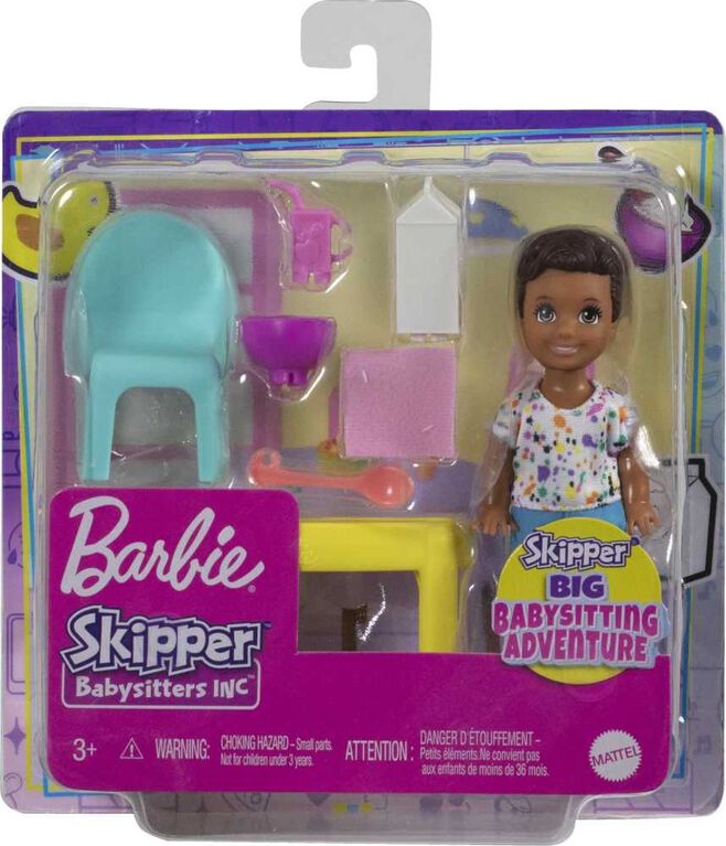 Barbie babysitter + enfant + accessoires