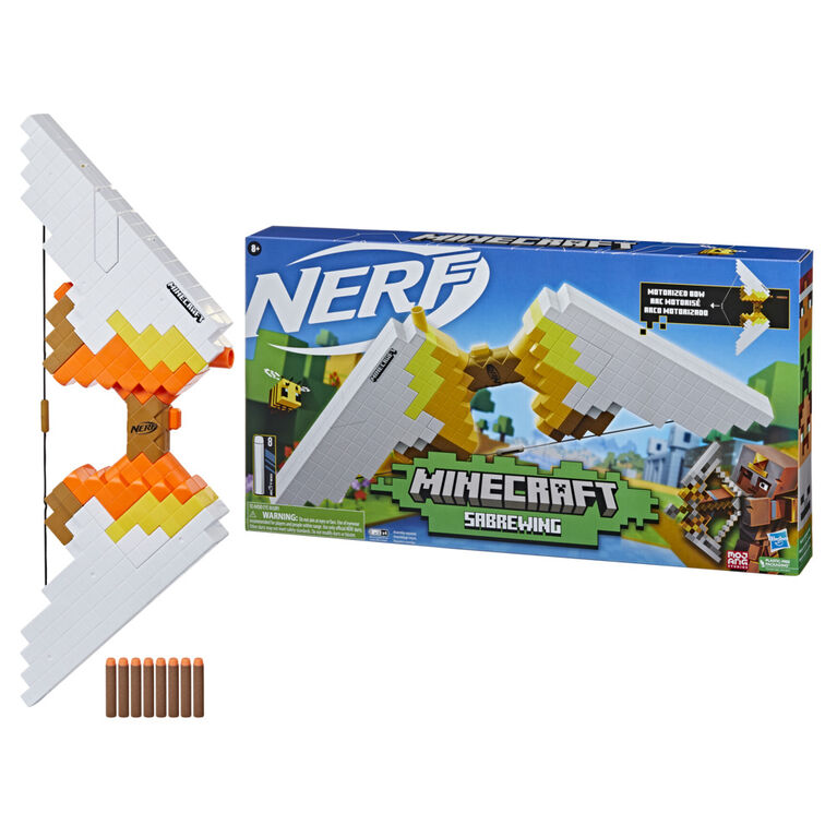 Nerf Minecraft Sabrewing Motorized Bow, Design Inspired by Minecraft Bow in the Game