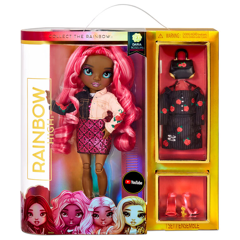 Rainbow High Daria Roselyn - Rose (Pinkish Red) Fashion Doll with 2 Outfits to Mix and Match and Doll Accessories