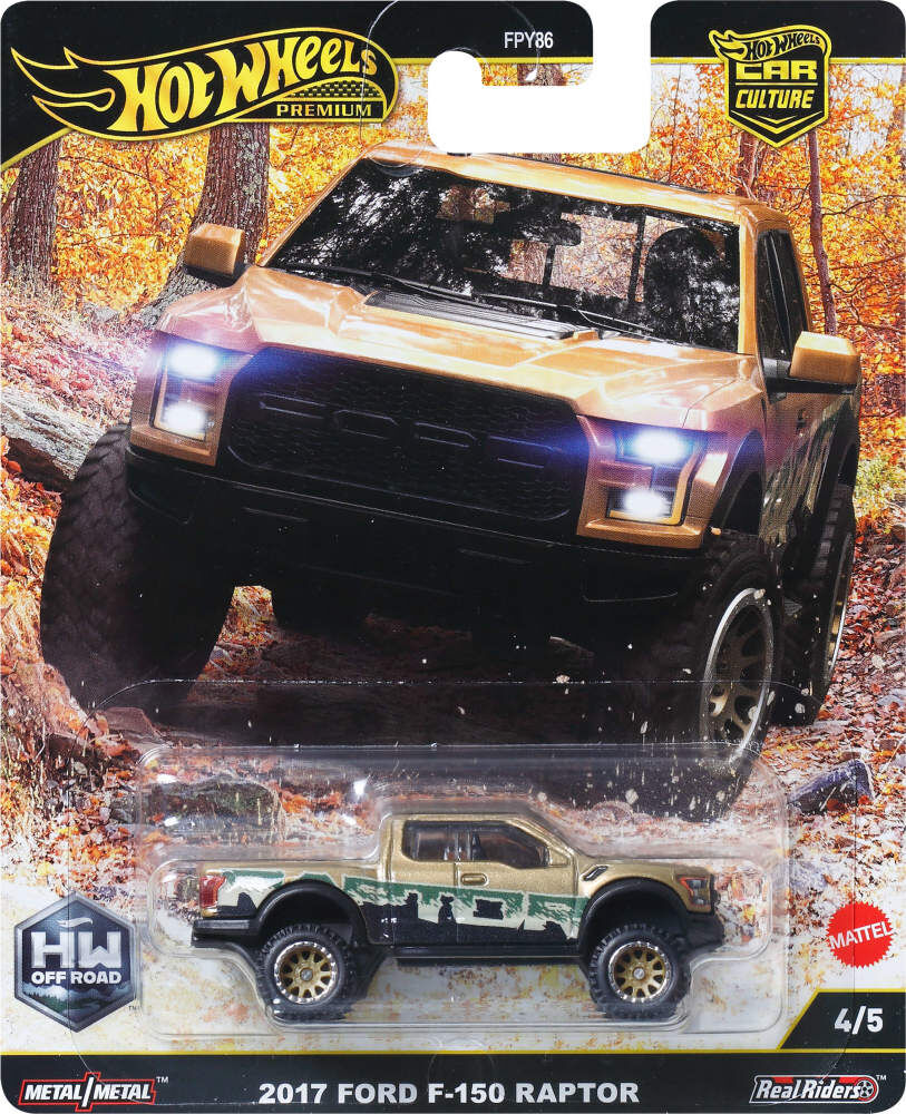 Hot Wheels Premium Car Culture Off Road 1:64 Scale Die-Cast 2017 Ford F-150 Raptor Vehicle