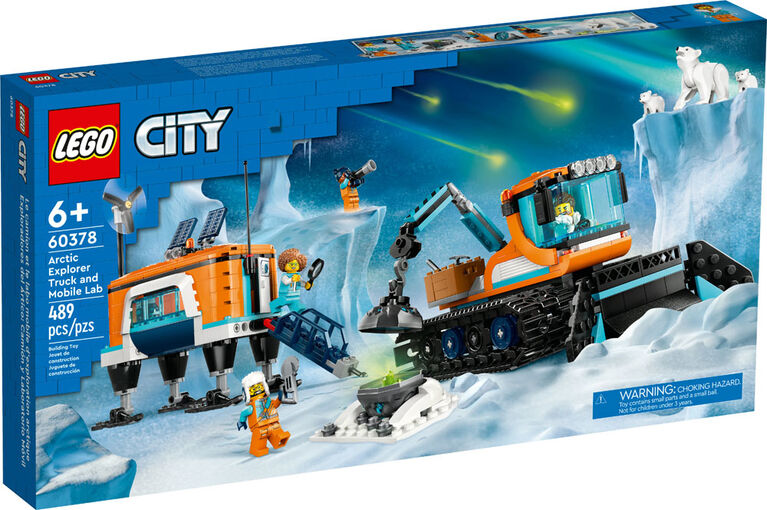 LEGO City Arctic Explorer Truck and Mobile Lab 60378 Building Toy Set (489 Pieces)