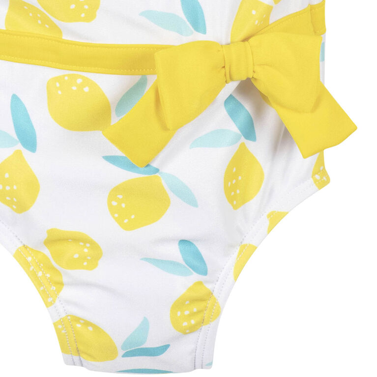 Gerber - Baby & Toddler Lemon Squeeze One-Piece Swimsuit With Ruffle - 3T