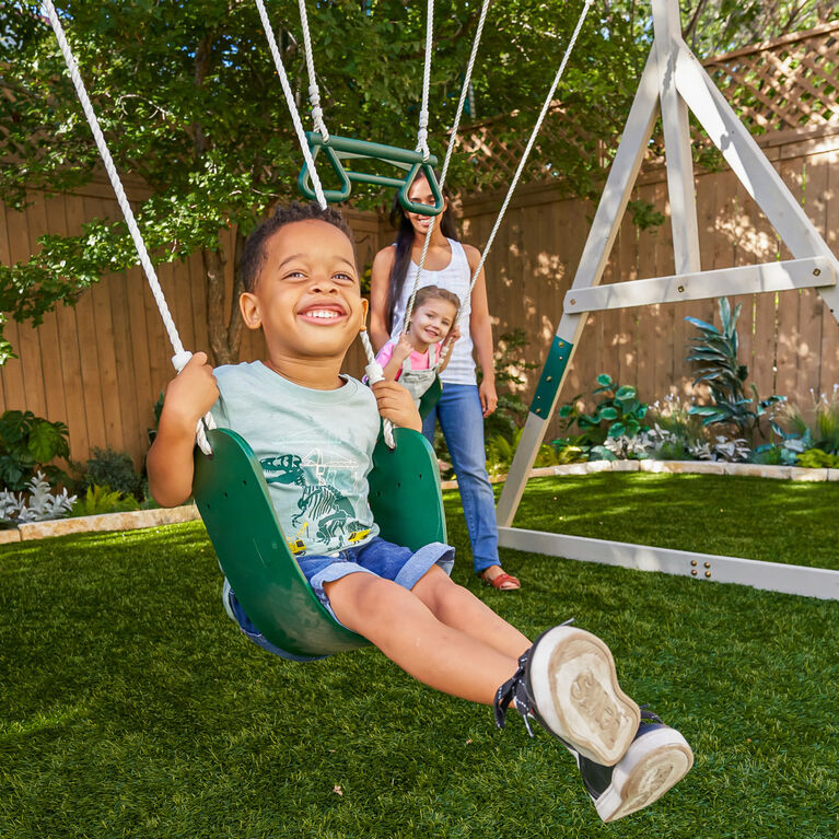 KidKraft Park Tower Wooden Swing Set with Slide, Monkey Bar and 3 Swings