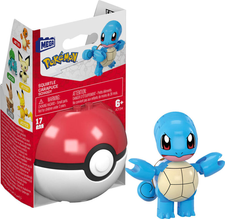 MEGA Pokémon Figurine articulée Carapuce, Pokéball (17 pièces)