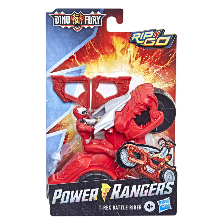 Power Rangers Dino Fury Rip N Go T-Rex Battle Rider and Dino Fury Red Ranger