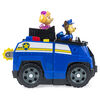 PAW Patrol, Voiture de police 2-en-1 de Chase transformable Split-Second avec 2 figurines à collectionner