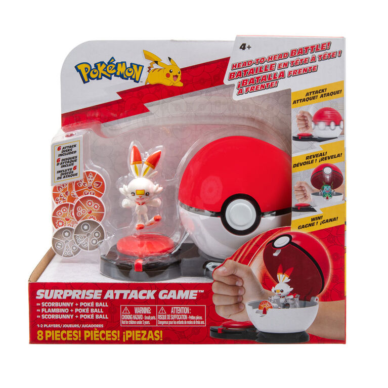 Pokémon Surprise Attack Game Single Pack - Scorbunny with Poke Ball