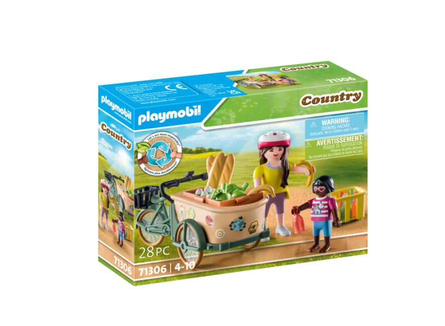 Playmobil Cycliste avec velo et remorque avant