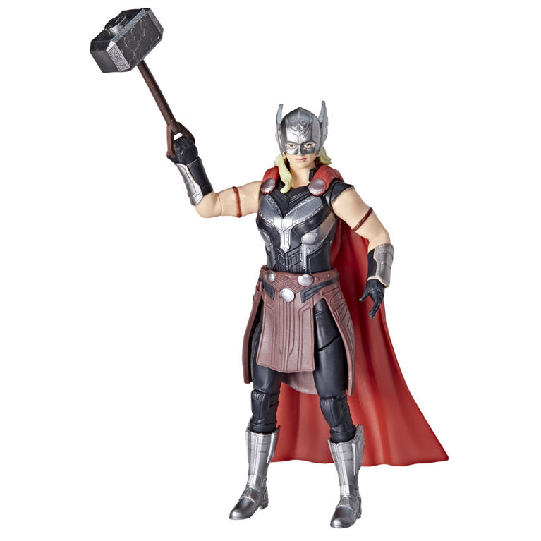 Marvel Studios' Thor: Love and Thunder Mighty Thor Toy, 6-Inch-Scale Deluxe Action Figure with Action Feature