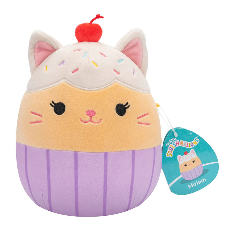 Squishmallows de 19 cm - Miriam le chat petit gâteau à la vanille