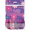 Birthday Blossoms 12"Latex Balloon 8 pieces - English Edition