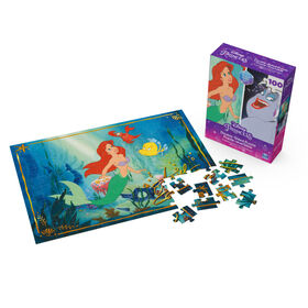 Disney Princess, 100-Piece Reversible Jigsaw Puzzle Double-Sided The Little Mermaid Ariel and Ursula