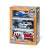 Driven, Micro Rescue Fleet (4pc), Small Toy Emergency Vehicle Set