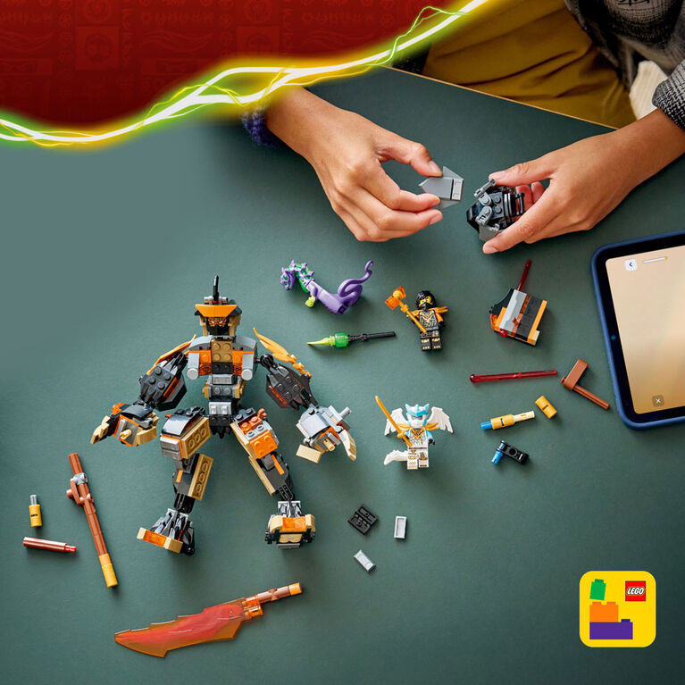 LEGO NINJAGO Cole's Mission Mech & Dragon Zane Building Toy for Boys, Girls, & Kids, Ages 7+ - 71854