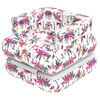 Hurley 2-In-1 Inflatable Pool Float Lounger, Pink Palm Tree Design