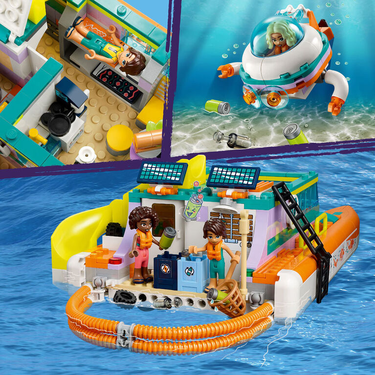 LEGO Friends 41734 Le Bateau de Sauvetage en Mer, Jouet avec Figurines de  Dauphins et Sous-Marin - ADMI