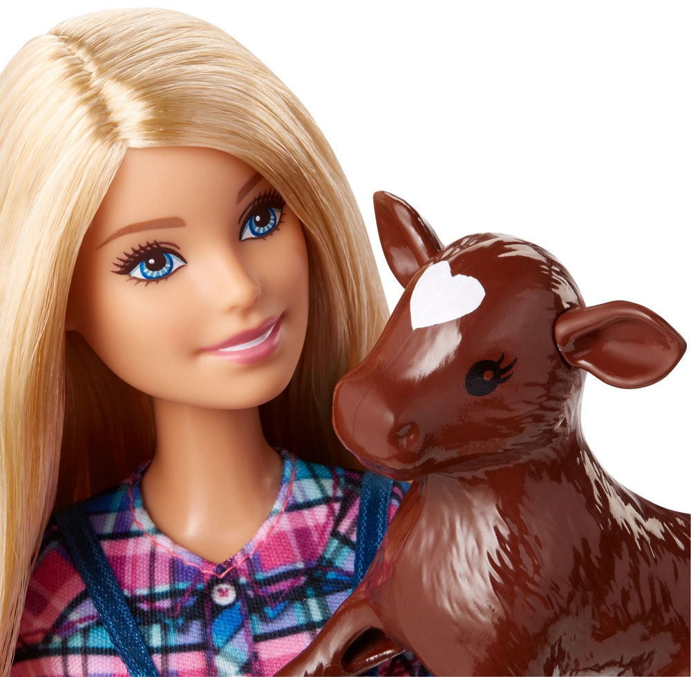 barbie doll and tractor set
