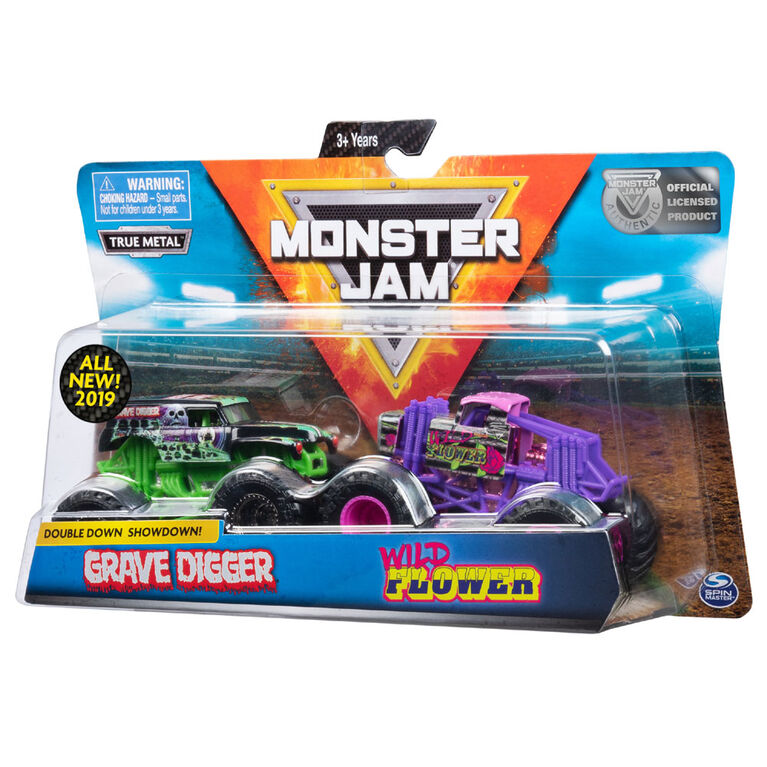 Monster Jam Official Grave Digger Vs Wild Flower Die Cast