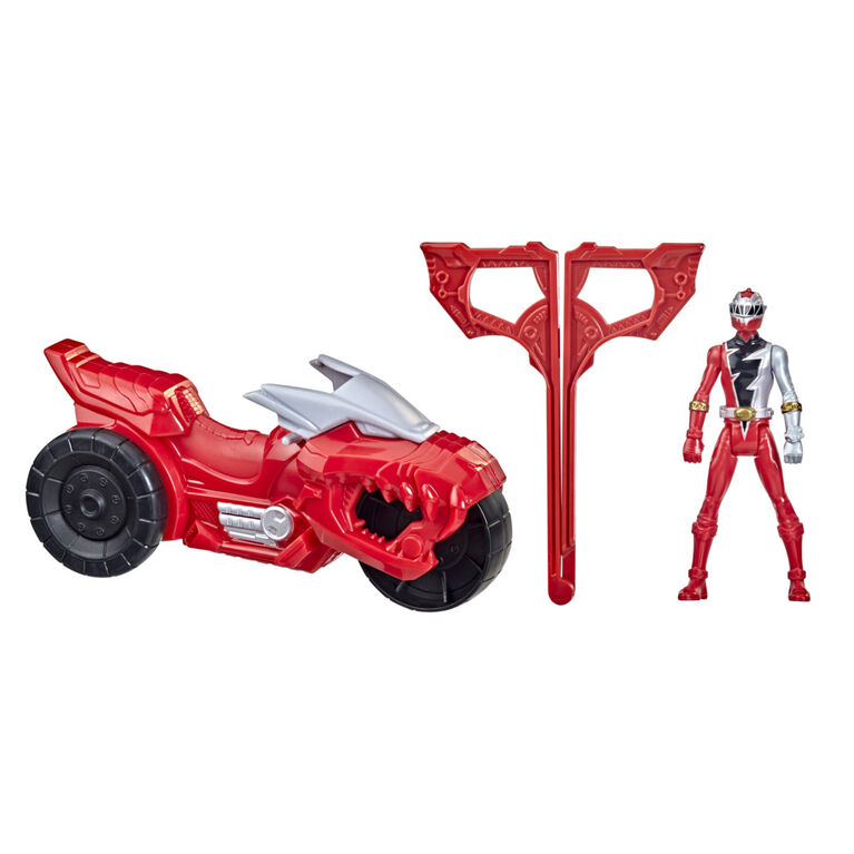 Power Rangers Dino Fury Rip N Go T-Rex Battle Rider and Dino Fury Red Ranger