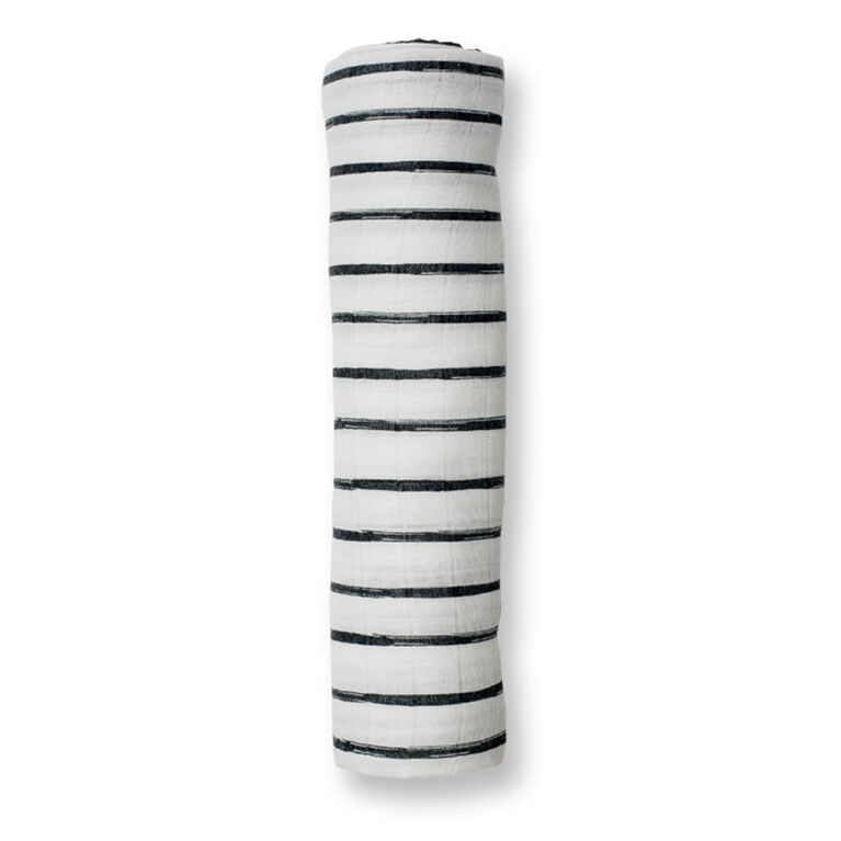 Lulujo Bamboo Muslin Swaddle Blanket - Messy Stripe