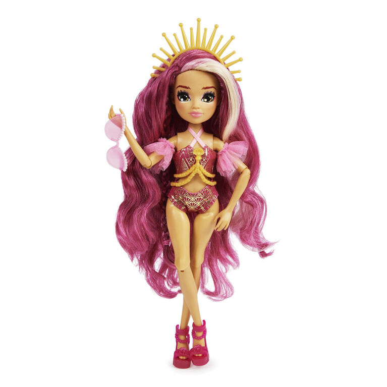 Mermaid High, Spring Break Searra Mermaid Doll and Accessories with Removable Tail and Color Change Hair Streak