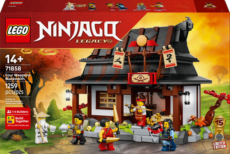 LEGO NINJAGO Four Weapons Blacksmith 15th Anniversary Building Toy for Kids, Ages 14+ - 71858