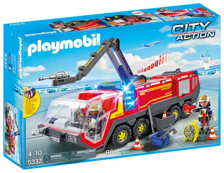 Playmobil - Pompiers avec véhicule aéroportuaire