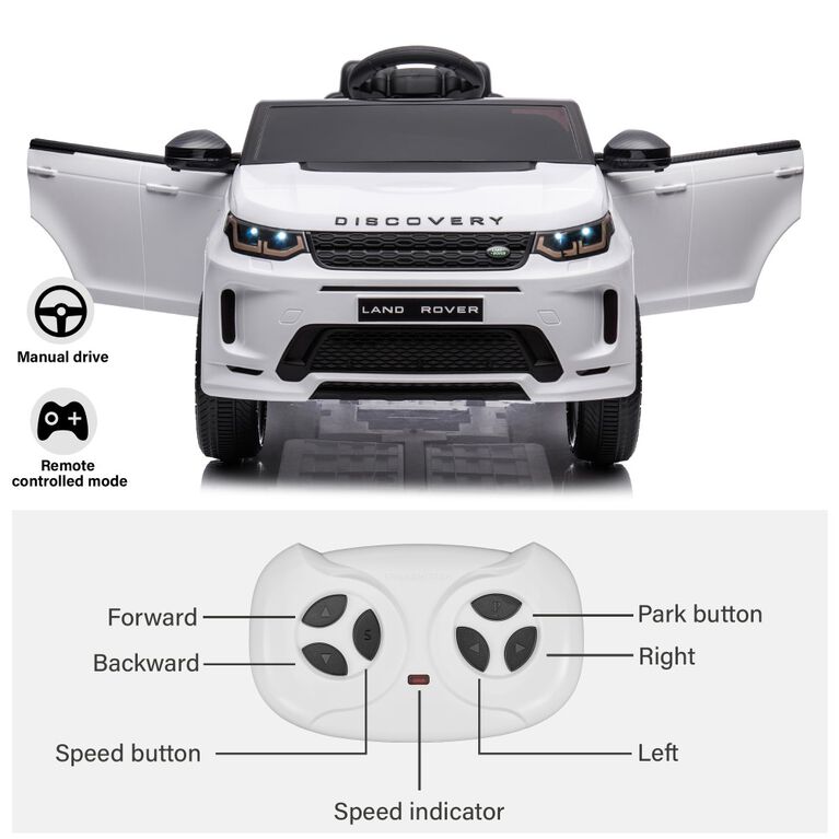 Voltz Toys Land Rover Discovery with Remote, White