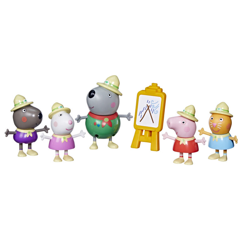 Peppa Pig Peppa's Camping Friends Figure Pack Preschool Toy, Includes 5 Figures and 1 Accessory, Features Mr. Wolf Figure - R Exclusive