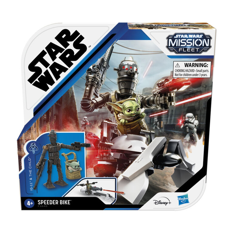 Star Wars Mission Fleet Expedition Class IG-11, The Child, Speeder Bike Toys