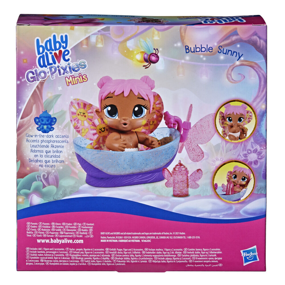 Baby Alive GloPixies Minis Doll, Bubble Sunny, Glow-In-The-Dark Doll
