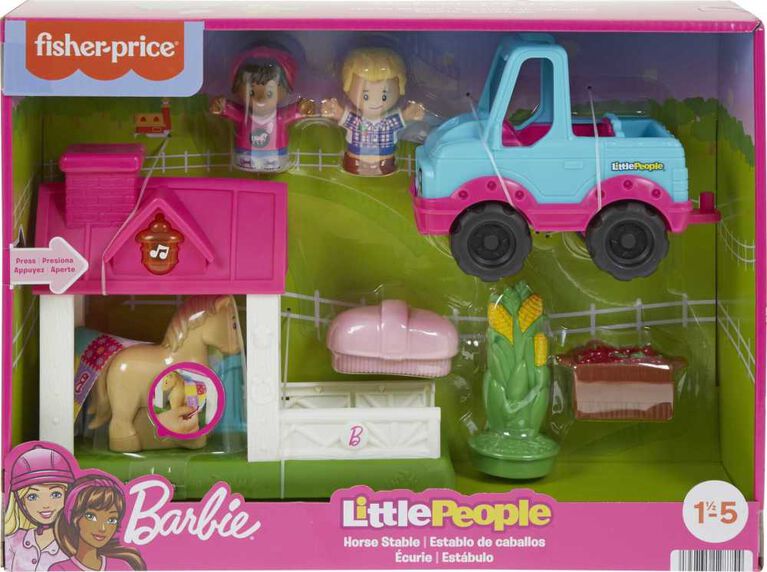 Fisher-Price Little People Barbie Stable Playset with Toy Horse Lights and Sounds, Toddler Toys