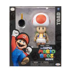 Super Mario Bros Le Film - Série de figurines de 5" avec accessoire - Figurine Toad avec Poêle à frire comme accessoire