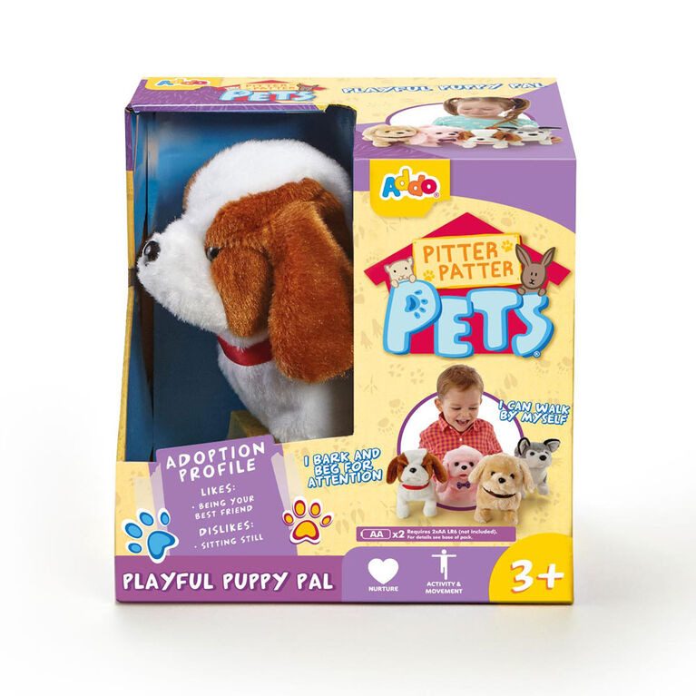 Pitter Patter Pets Playful Puppy Pal White and Brown