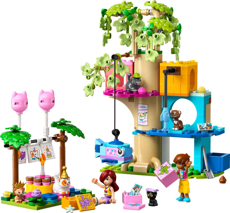 LEGO Friends Cat Birthday Party & Tree House Building Toy - Pretend Play Set for Kids, 6+ - 42666