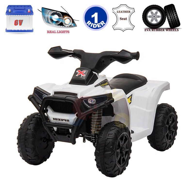 VTT à conducteur porté KidsVip 6V X Edition - Blanc - Édition anglaise