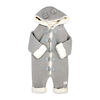 Rock a Bye Baby True Knit Pramsuit With Sherpa Lining: Grey 3-6M