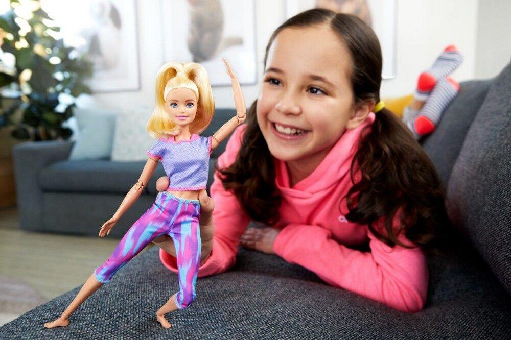 Barbie Made to Move Doll with 22 Flexible Joints Long Blonde Ponytail Wearing Athleisure wear