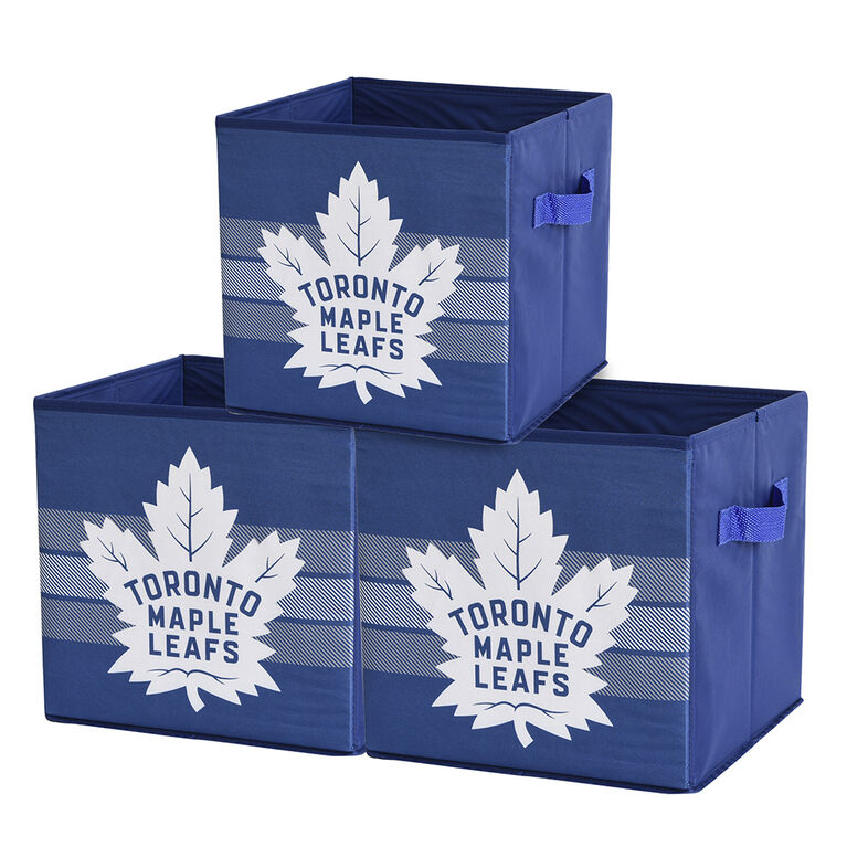 NHL Toronto Maple Leafs Foldable Storage Basket Bin Containers (Pack of