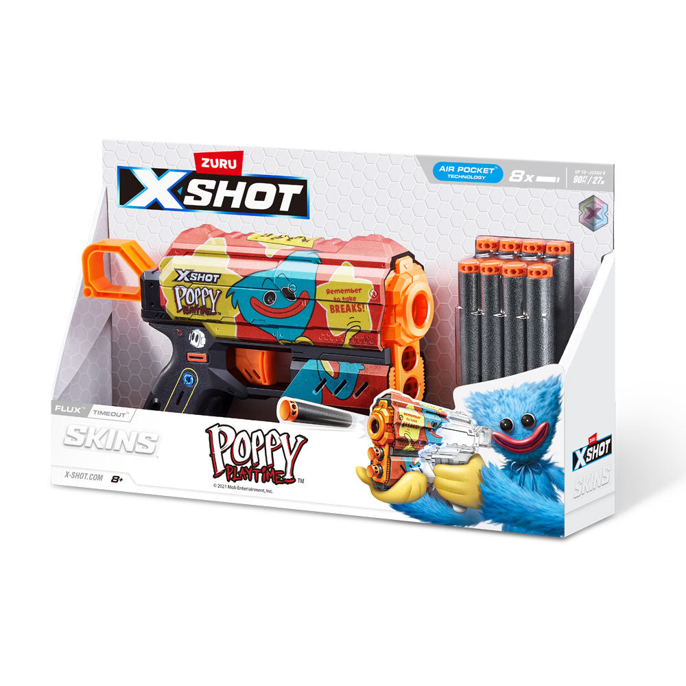 XSHOT Skins Flux Blaster - Poppy Playtime Skin (8 Darts) by ZURU