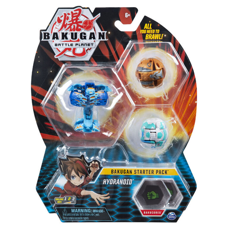Bakugan Starter Pack 3-Pack, Hydranoid, Collectible Action Figures