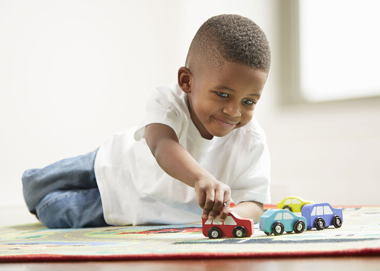 Melissa & Doug - Road Rug with 4 wooden cars