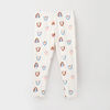 12-18m legging en coton biologique - imprimé blanc