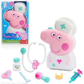 Ensemble de Sacoche de Consultation Peppa Pig avec Poignée de Transport, Trousse de Docteur à 8 Eléments pour Enfants avec Stéthoscope