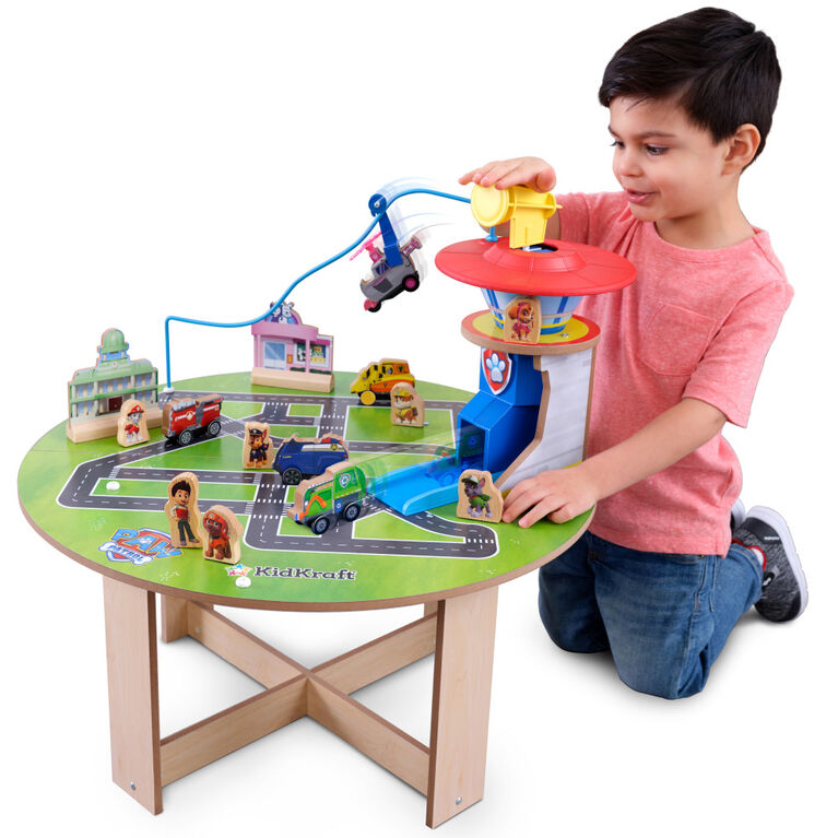 KidKraft PAW Patrol Mission Ready Wood Activity Table with 19 Accessories