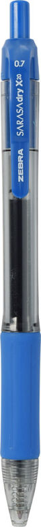 Stylo à encre gel rétractable Zebra Sarasa X20, encre bleu, paquet de 2