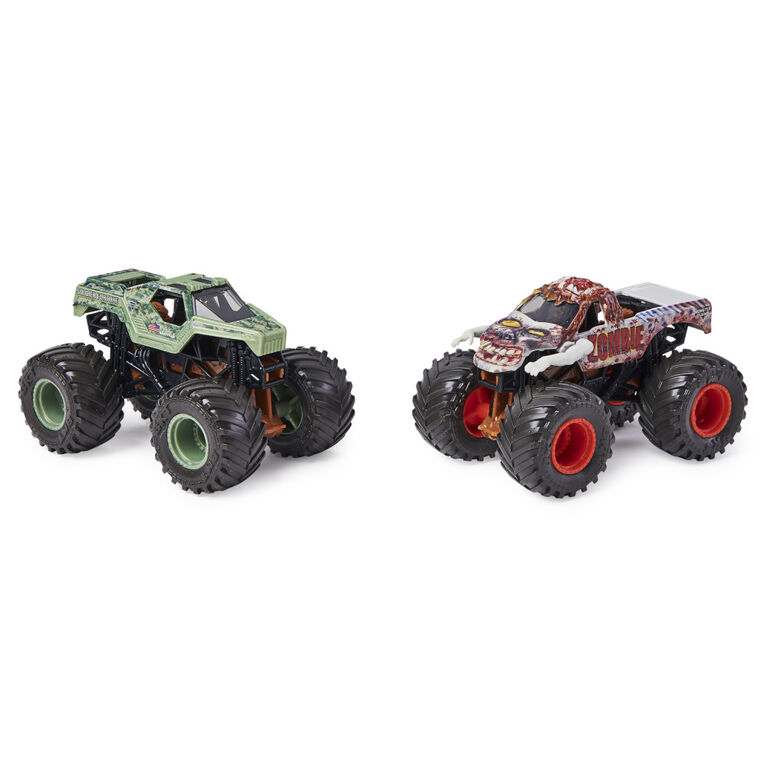Monster Jam, Official Soldier Fortune Black Ops vs. Zombie Color-Changing Die-Cast Monster Trucks, 1:64 Scale