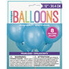 12" Latex Balloons, 8 Pieces - Powder Blue