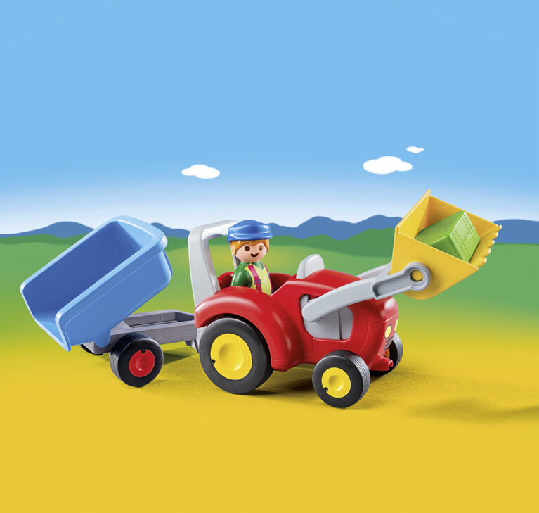 Playmobil - Fermier avec tracteur et remorque